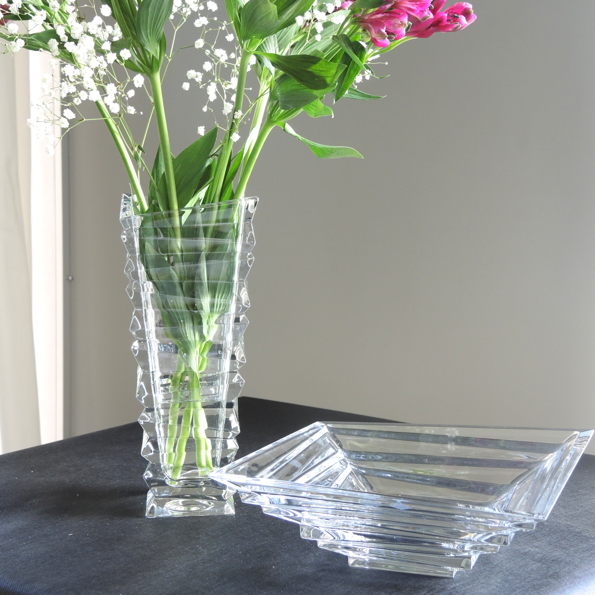 Vase en cristal de Bohème 30,5cm Vases Luxe Cristal Bruno Evrard