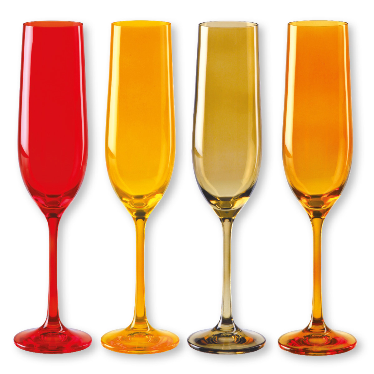 Flûtes à Champagne Design en Verre Coloré KADOR Bruno Evrard