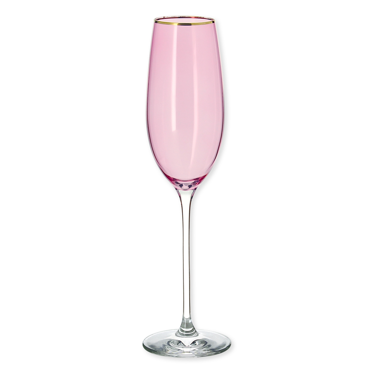 Flûte à champagne en verre rose 22cl IRIS Bruno Evrard