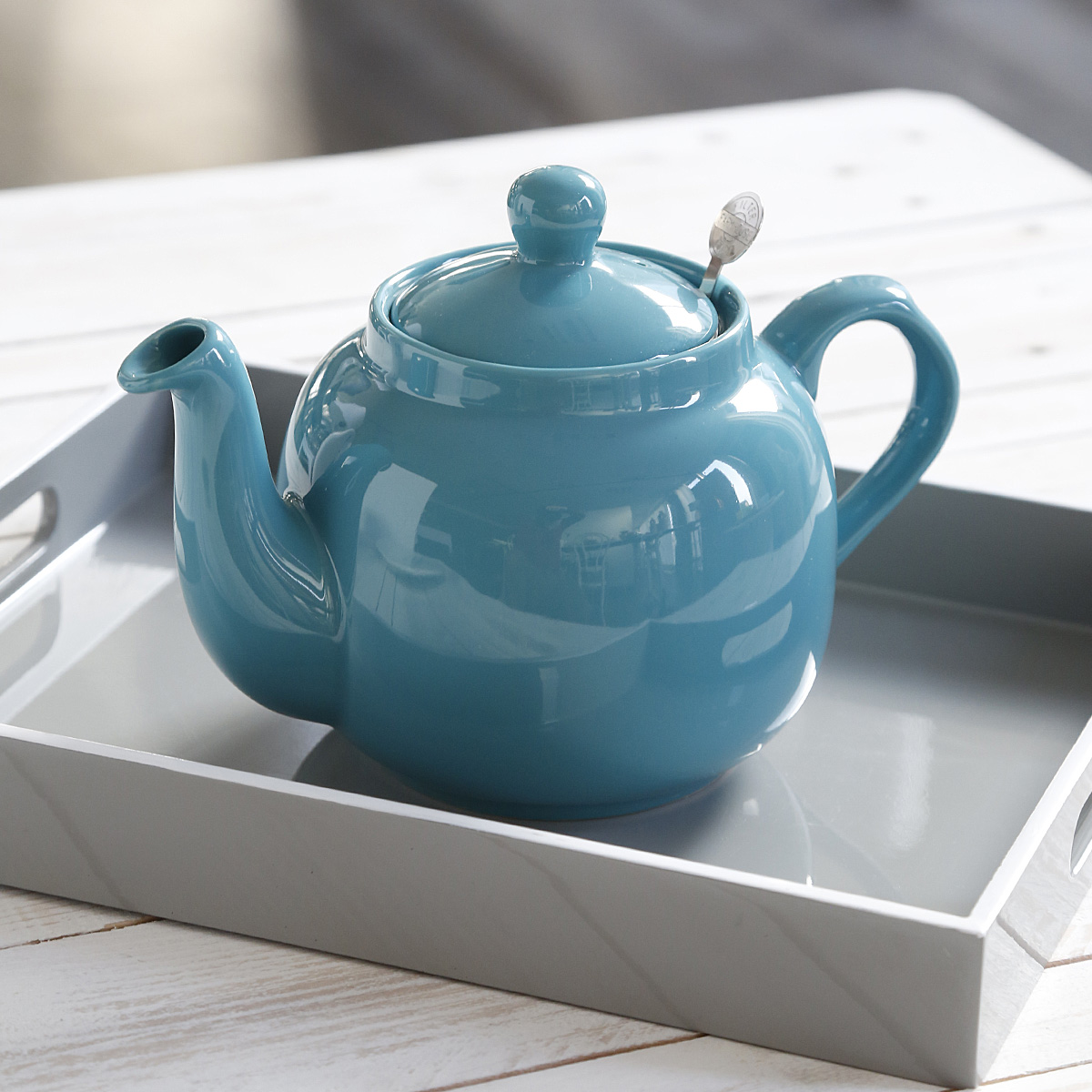 Théière bleue en faïence 1,5L - Design anglais - Bruno Evrard