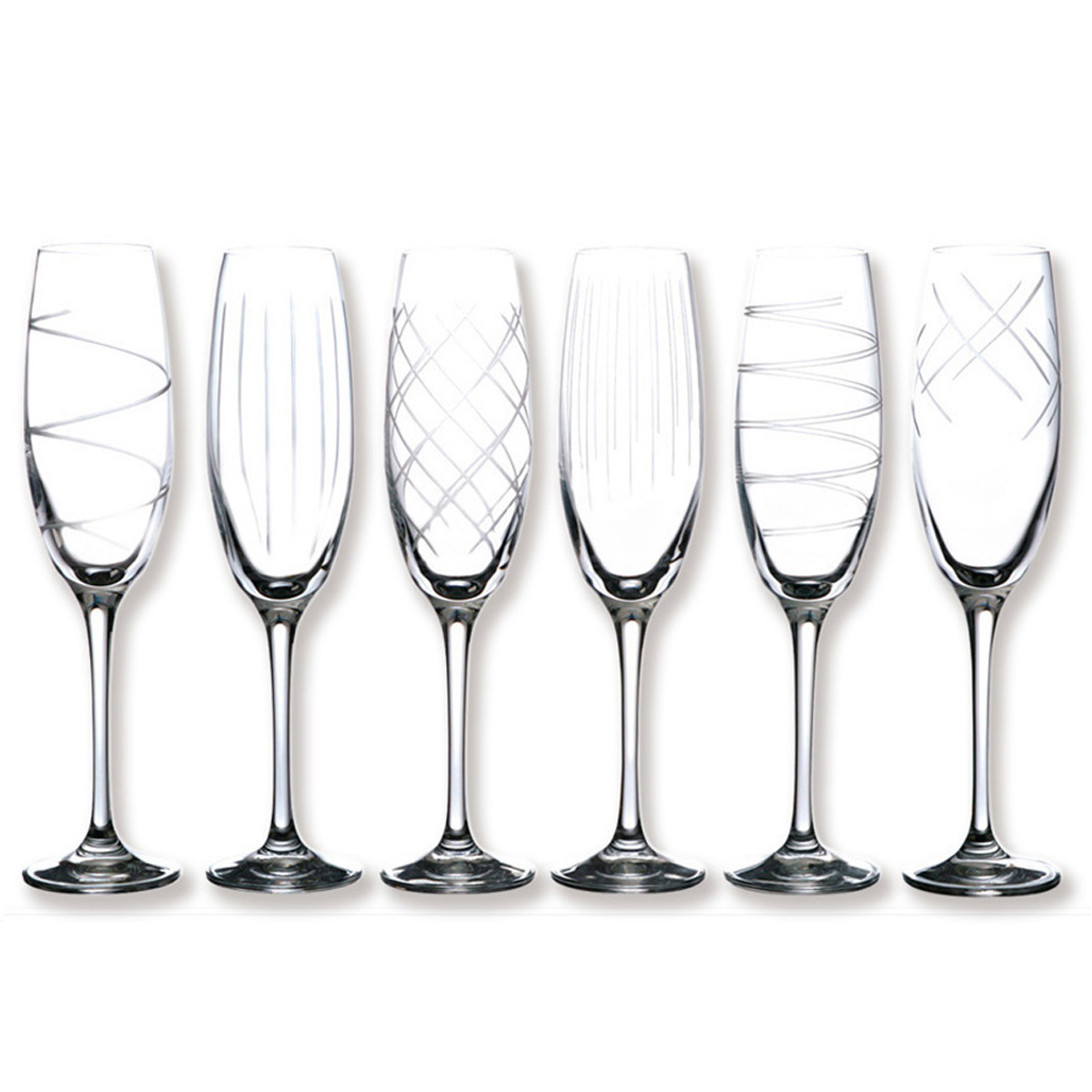 Flûtes à champagne taillées 18cl Lot de 6 Bruno Evrard