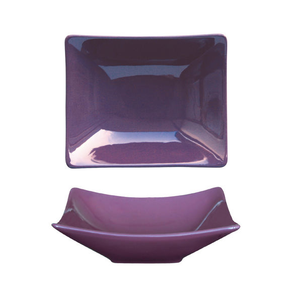 Assiette creuse violet en céramique 19x16cm