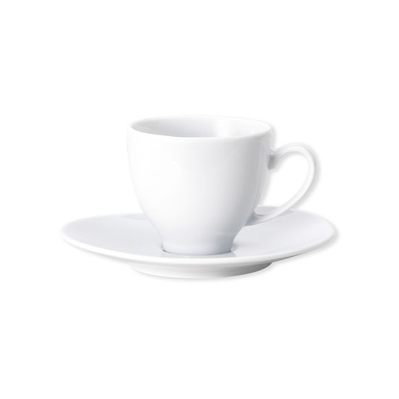 Tasse à café blanche asymétrique en porcelaine 10cl