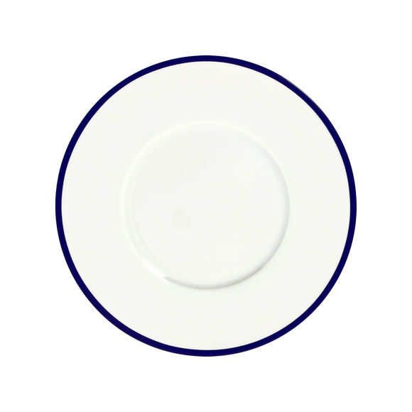 Assiette dessert en porcelaine filet bleu 23cm