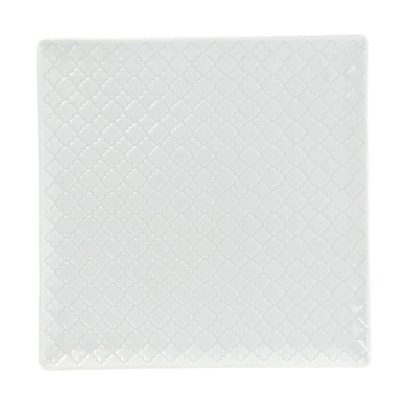 Plat carré blanc en porcelaine 30,5cm