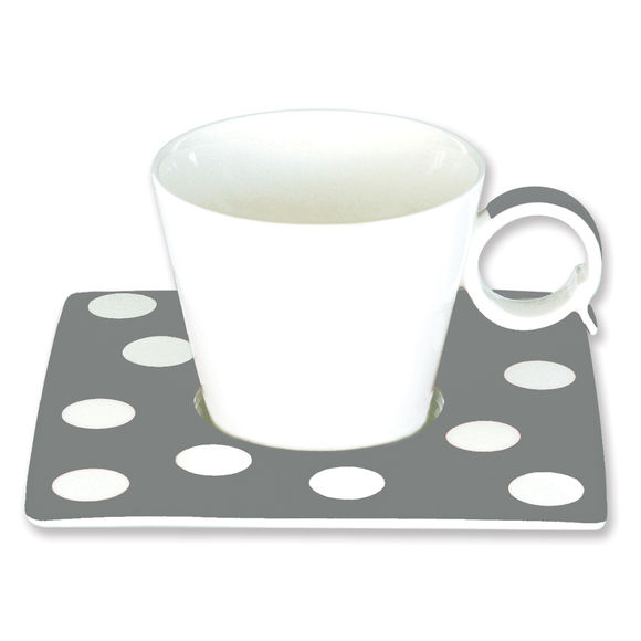 Tasse à café à pois gris en porcelaine 12cl