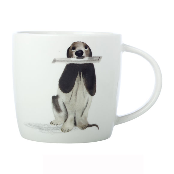 Mug chien journal en porcelaine 40cl