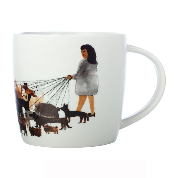 Mug chien promenade en porcelaine 40cl