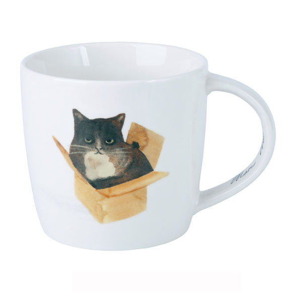 Mug chat carton en porcelaine 40cl