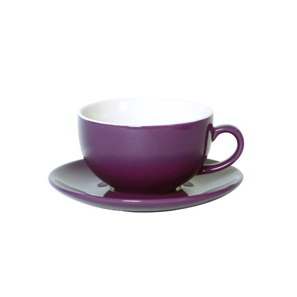 Tasse à déjeuner violet en porcelaine 32cl - Lot de 6