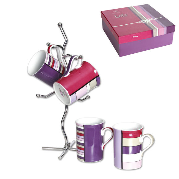 Boite de 4 mugs en porcelaine 25cl