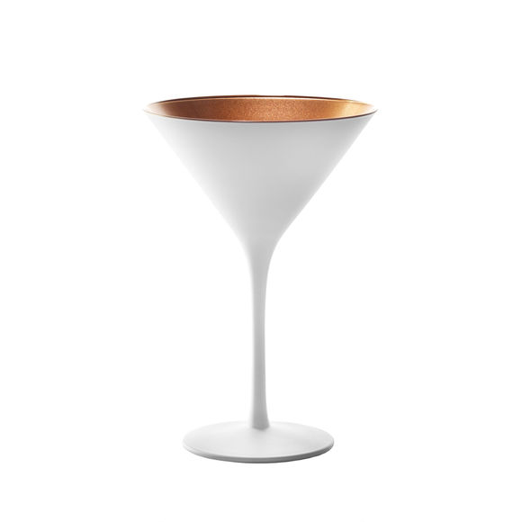 Verre à cocktail martini blanc bronze 24cl