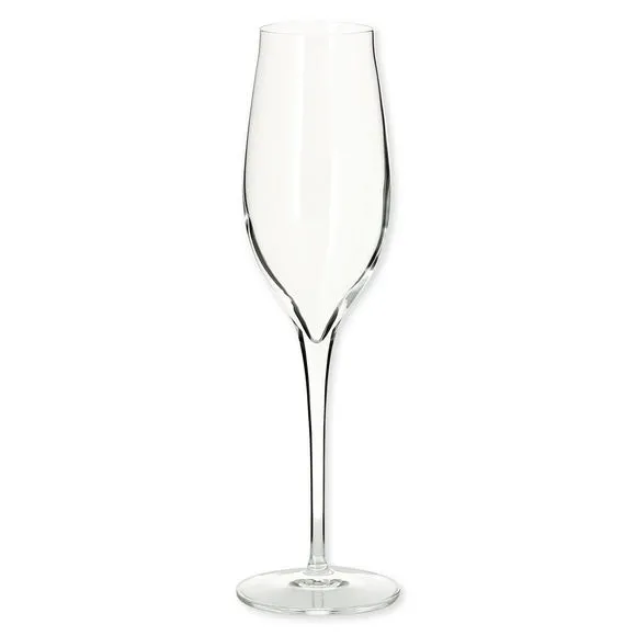 Lot de 6 Verres - flutes à champagne - Bruno Evrard - Buca Vitrail rouge