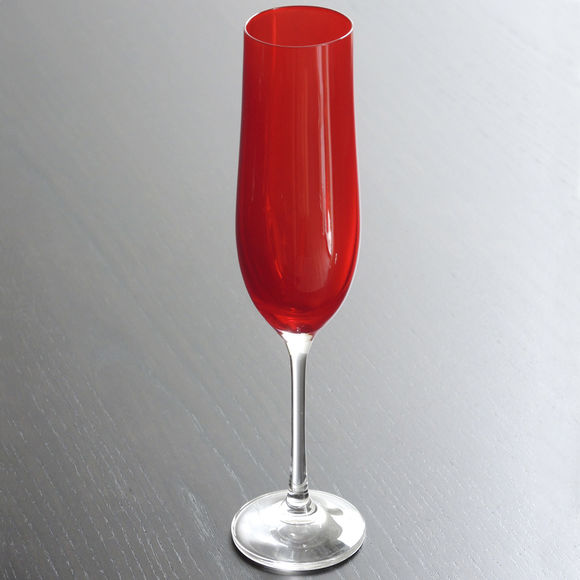 Lot de 6 Flûtes à Champagne Design en Verre Coloré Bruno Evrard