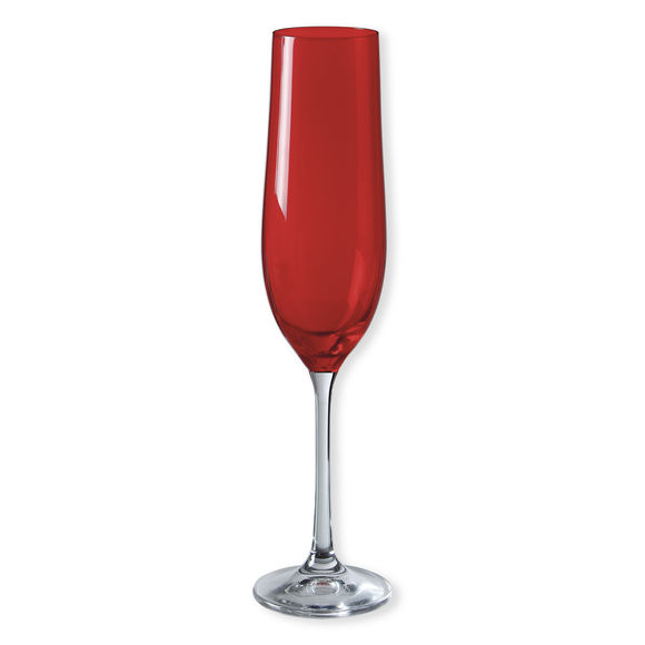 Flûte à champagne en verre rouge 19cl