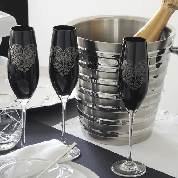 Flûte à Champagne Colorée (Noir) - Verrerie Design - Bruno Evrard
