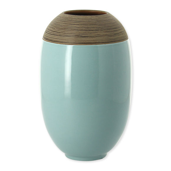 Grand vase vert artisanal en céramique 27cm ROBIN Bruno Evrard