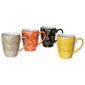 Mugs en faïence motifs assortis 28cl - Coffret de 4