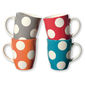 Mugs à pois en faïence 25cl - Coffret de 4