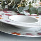 Assiette creuse motifs fleurs en porcelaine 29cm