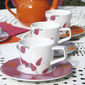 Paire-tasse à café en porcelaine 3 couleurs 22cl - Lot de 6