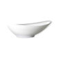 Assiette creuse blanc/argent asymétrique en porcelaine 20cm