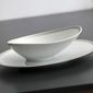 Assiette creuse blanc/argent asymétrique en porcelaine 20cm