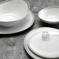 Saladier blanc/gris asymétrique en porcelaine 26cm
