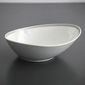 Saladier blanc/gris asymétrique en porcelaine 26cm
