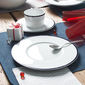 Assiette dessert en porcelaine filet bleu 23cm