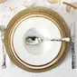 Assiette creuse en porcelaine filet or 23cm