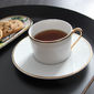 Paire-tasse à thé en porcelaine filet or 22cl