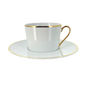 Paire-tasse à thé en porcelaine filet or 22cl