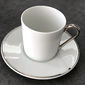 Paire-tasse à café en porcelaine filet argent 12cl