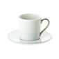 Paire-tasse à café en porcelaine filet argent 12cl