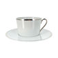 Paire-tasse à thé en porcelaine filet argent 22cl