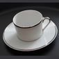 Paire-tasse à thé en porcelaine filet argent 22cl