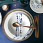 Assiette creuse en porcelaine décor bleu 18cm