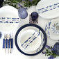 Assiette dessert en porcelaine décor bleu 21cm