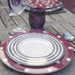 Assiette creuse à pois violet en porcelaine 24cm