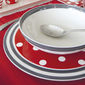 Assiette dessert à pois rouge en porcelaine 22cm