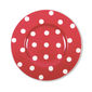 Assiette dessert à pois rouge en porcelaine 22cm