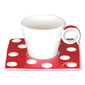 Tasse à café à pois rouge en porcelaine 12cl