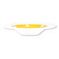 Assiette creuse à pois jaune en porcelaine 24cm