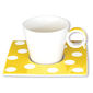 Tasse à café à pois jaune en porcelaine 12cl