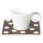 Tasse à café à pois vison en porcelaine 12cl