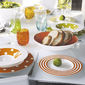 Assiette dessert à rayures orange en porcelaine 22cm