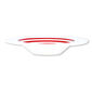 Assiette creuse à rayures rouge en porcelaine 24cm