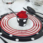 Assiette dessert à rayures rouge en porcelaine 22cm