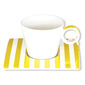 Tasse à café à rayures jaune en porcelaine 12cl